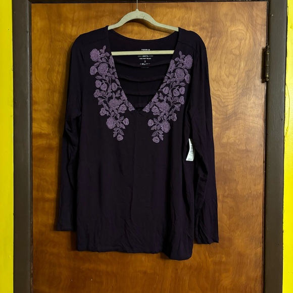 Torrid Super Soft Purple Floral Ladder Tunic 1X BNWT - Picture 5 of 9